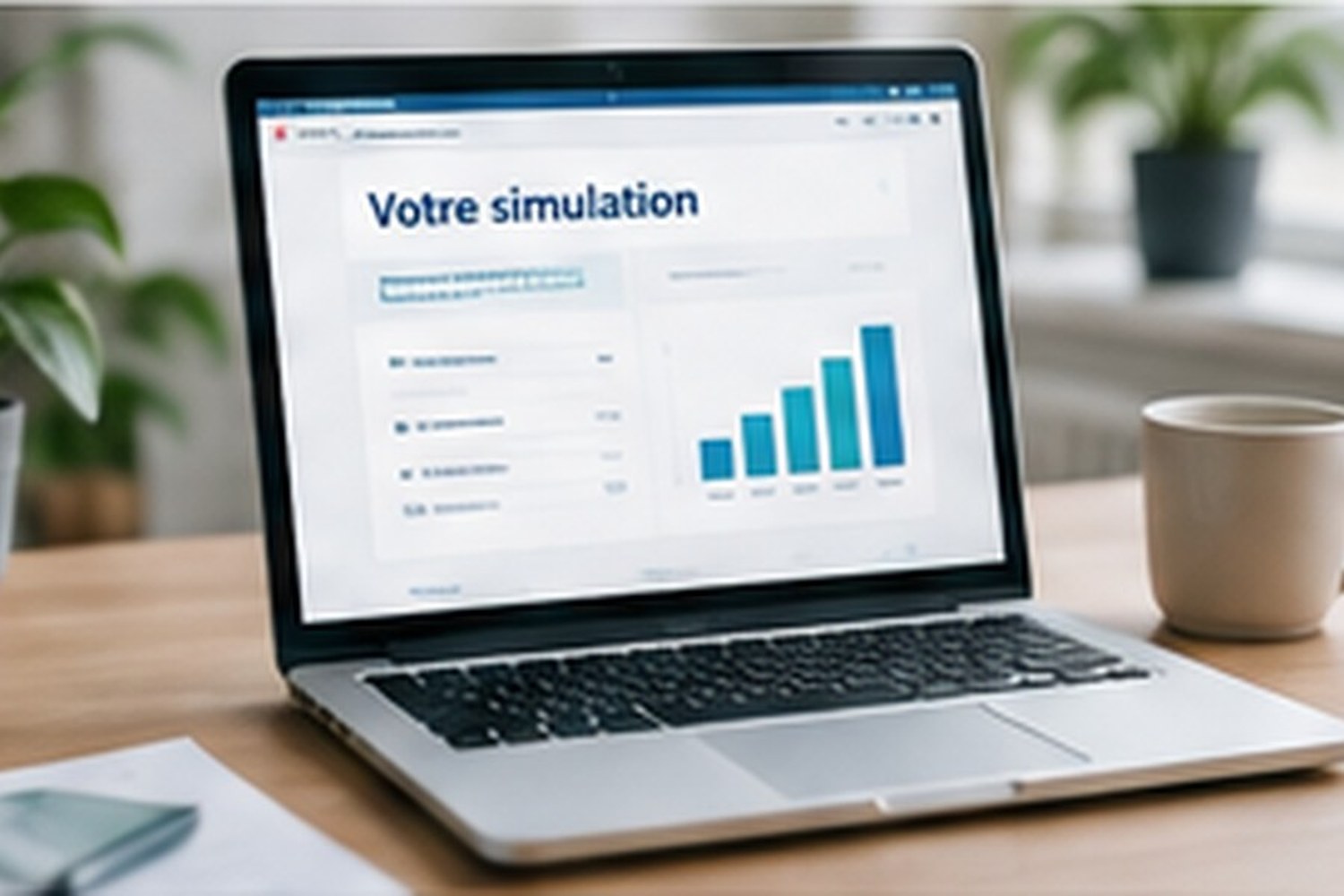 Ordinateur utilisé pour étudier un scénario de financement